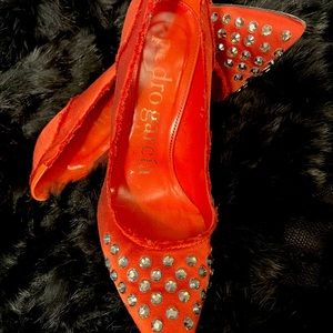 Pedro García satin rhinestone shoes